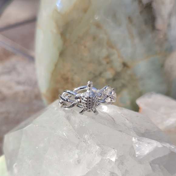 4-Band TURTLE Puzzle Ring, 925 Sterling Silver - Picture 4 of 11
